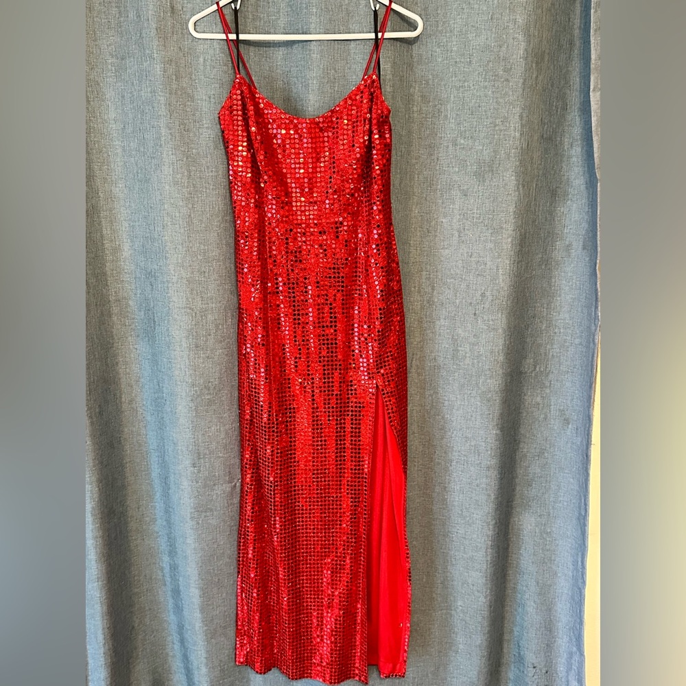 Red sequin dress